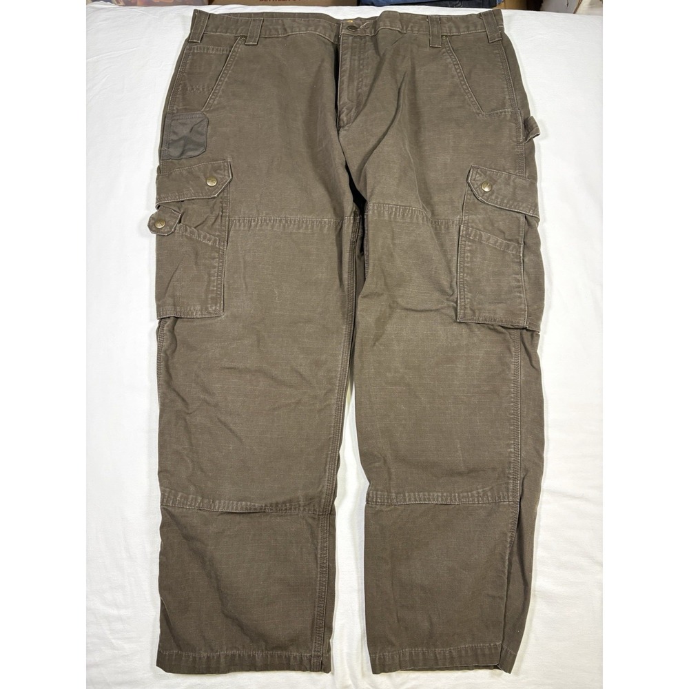Carhartt B342 Ripstop Cargo Work Pants Mens 42x30 Dark Coffee Double Knee